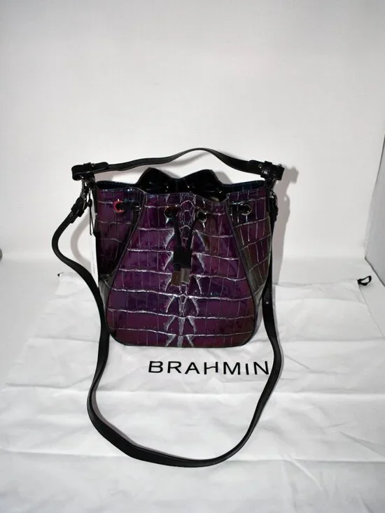 Brahmin Melinda Bucklet Bag in Heroic Purple Kingstone # V33258701410 NWT - Picture 3 of 12